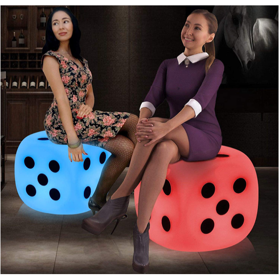 Black 16 Color Changing LED Light Up Chair (Dice Shape)
