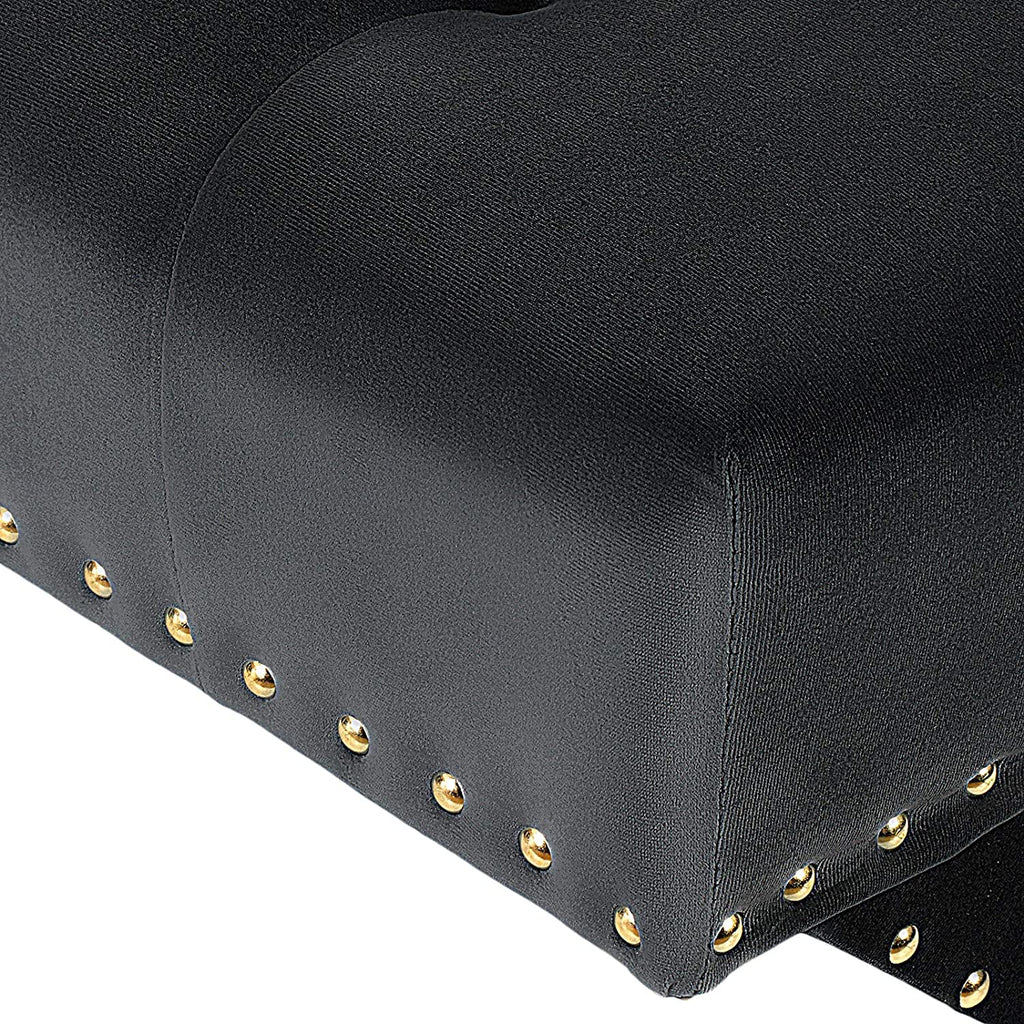 Dim Gray Mid-Century Microfiber Button Tufted Ottoman Bench X-Leg Footstool Bench 3 Color