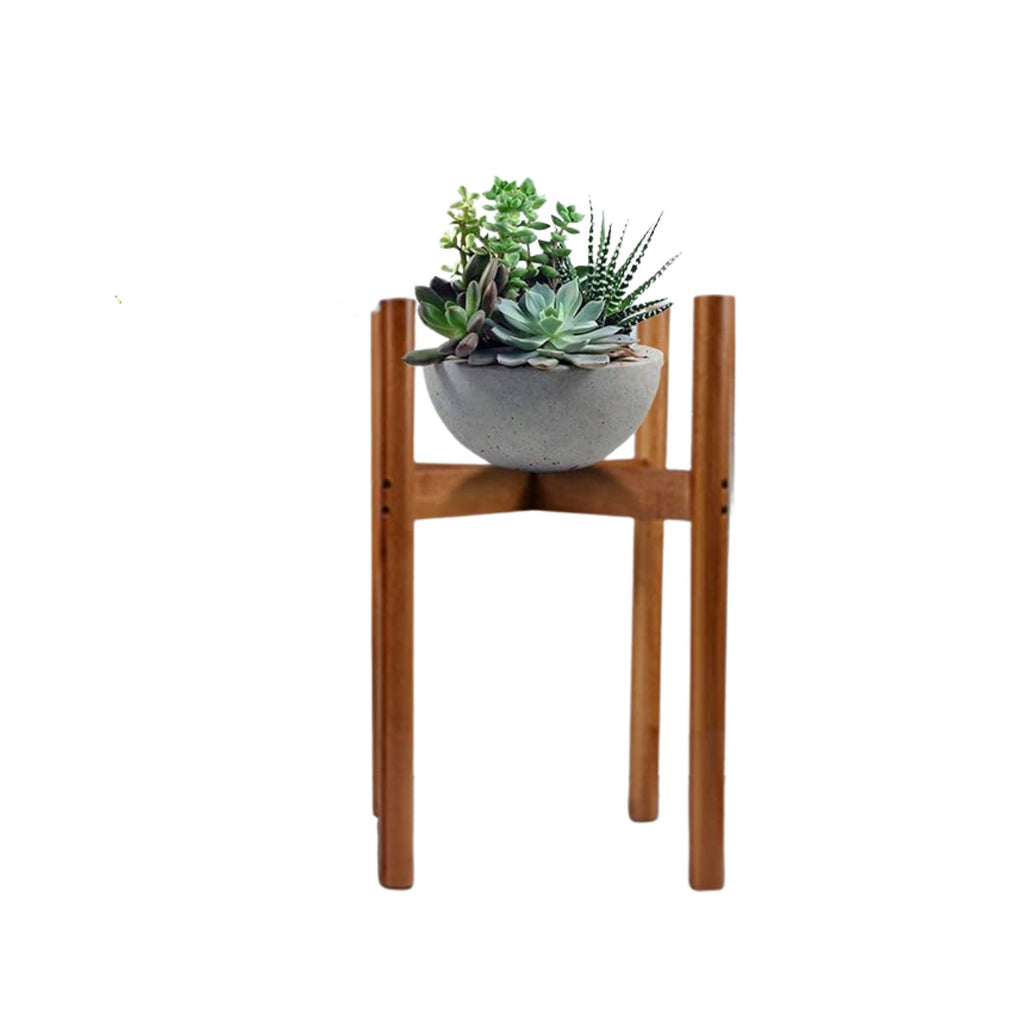 Saddle Brown Mid Century Bamboo Plant Stand Pot Holder -Brown(Set of 3)
