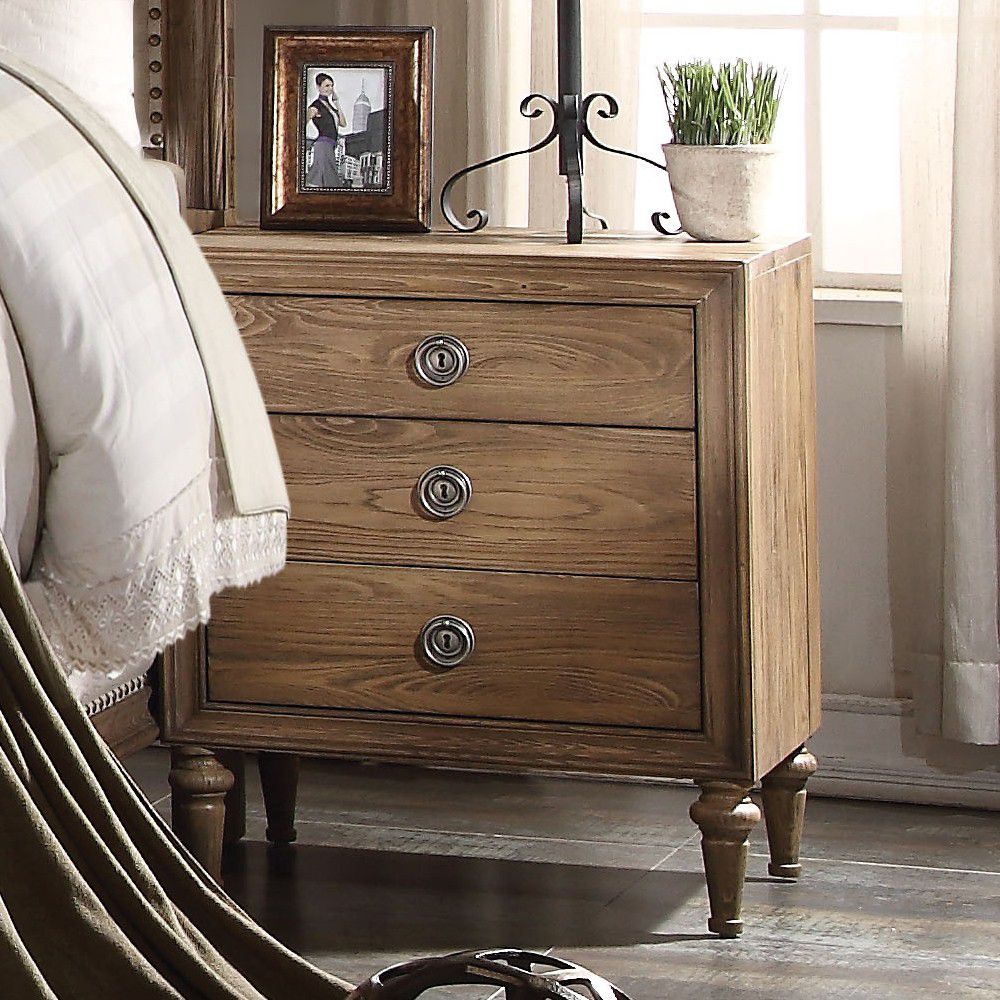 Inverness 3-Drawer Nightstand in Reclaimed Oak BH26093