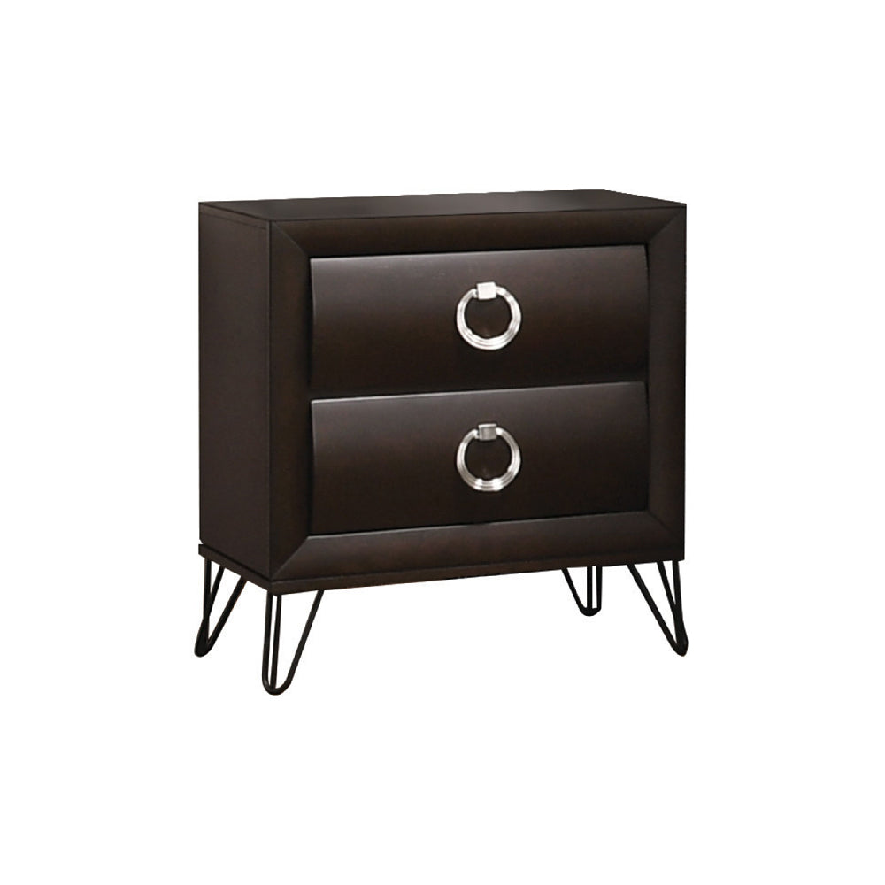 Tablita Nightstand With Curved Fronts Drawers Dark Merlot BH27463