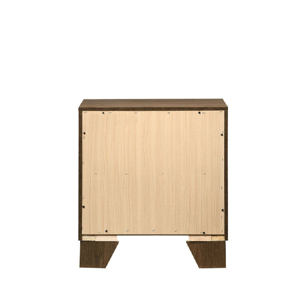 Wheat Transitional Rectangular Nightstand With 2-Drawer and Wooden Block Legs (Oak/Natural)