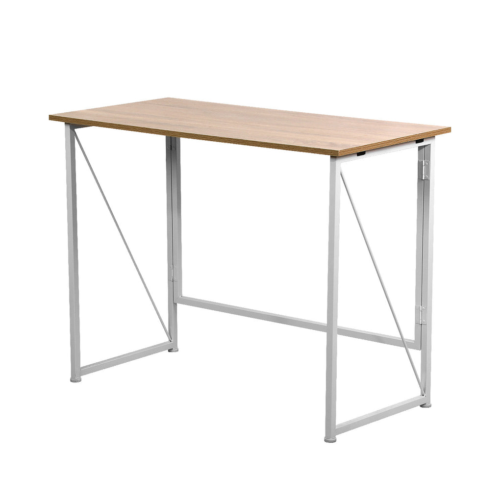 Gray 40" Foldable Writing Computer Desk (Ivory/Brown)