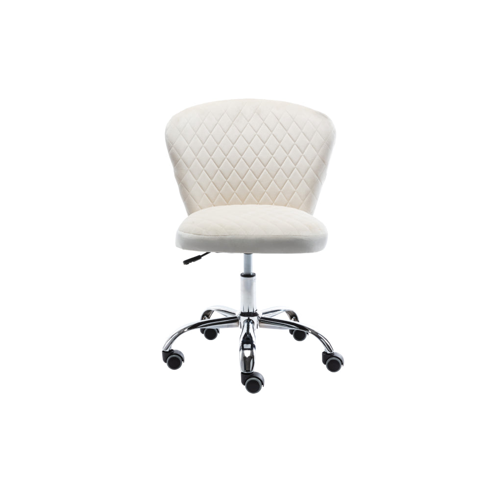 Light Gray Computer Chair Task Chair Comfortable Swivel Chair and Mid- Back with Wheels