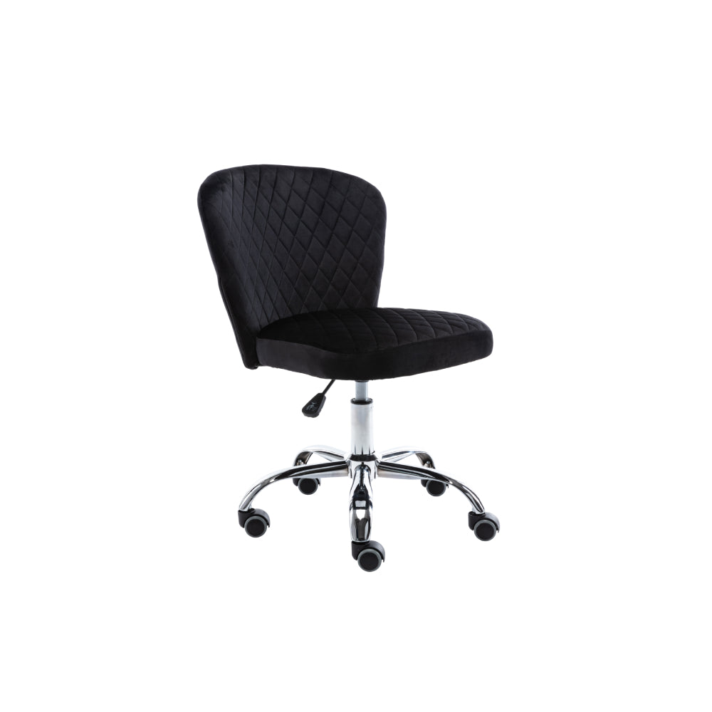 Black Computer Chair Task Chair Comfortable Swivel Chair and Mid- Back with Wheels