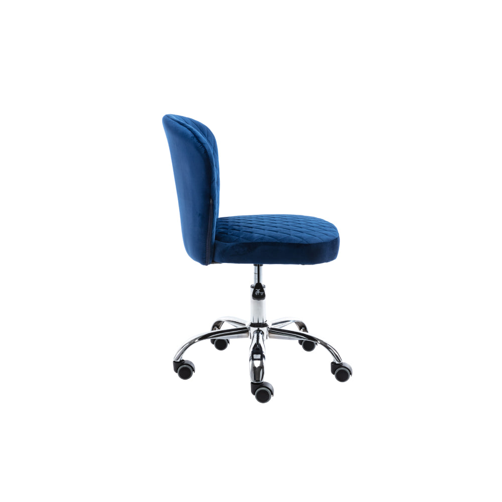 Dark Slate Blue Computer Chair Task Chair Comfortable Swivel Chair and Mid- Back with Wheels