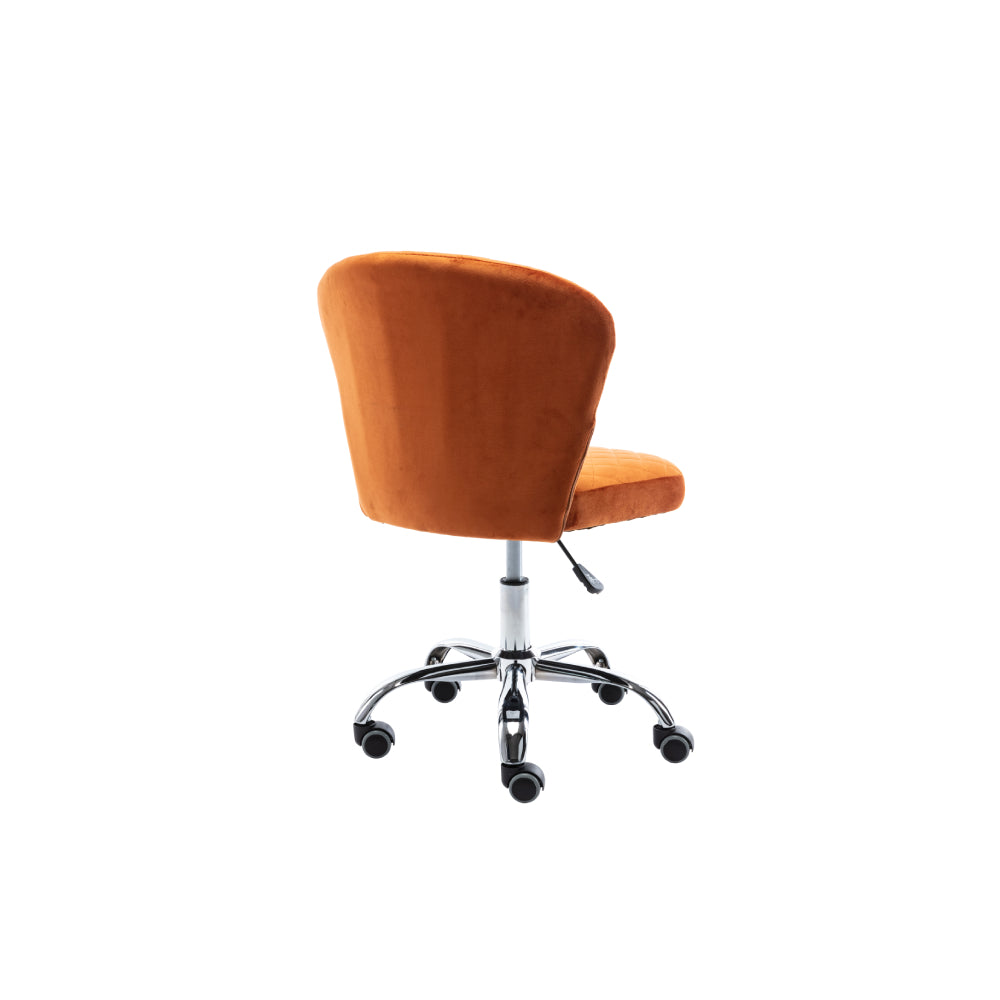 Saddle Brown Computer Chair Task Chair Comfortable Swivel Chair and Mid- Back with Wheels