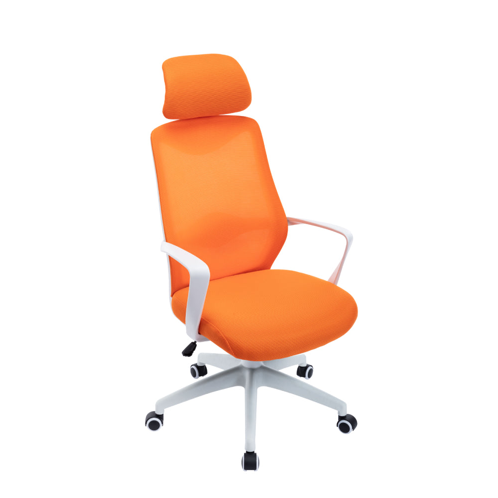 Ergonomic Mesh Chair Home Executive Desk Chair High Back with Wheels for Teens/Adults Orange