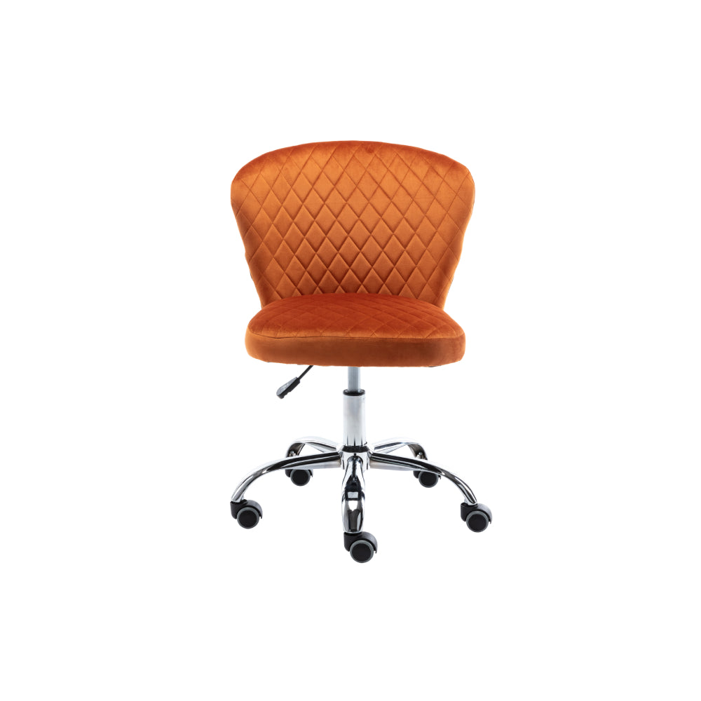 Saddle Brown Computer Chair Task Chair Comfortable Swivel Chair and Mid- Back with Wheels