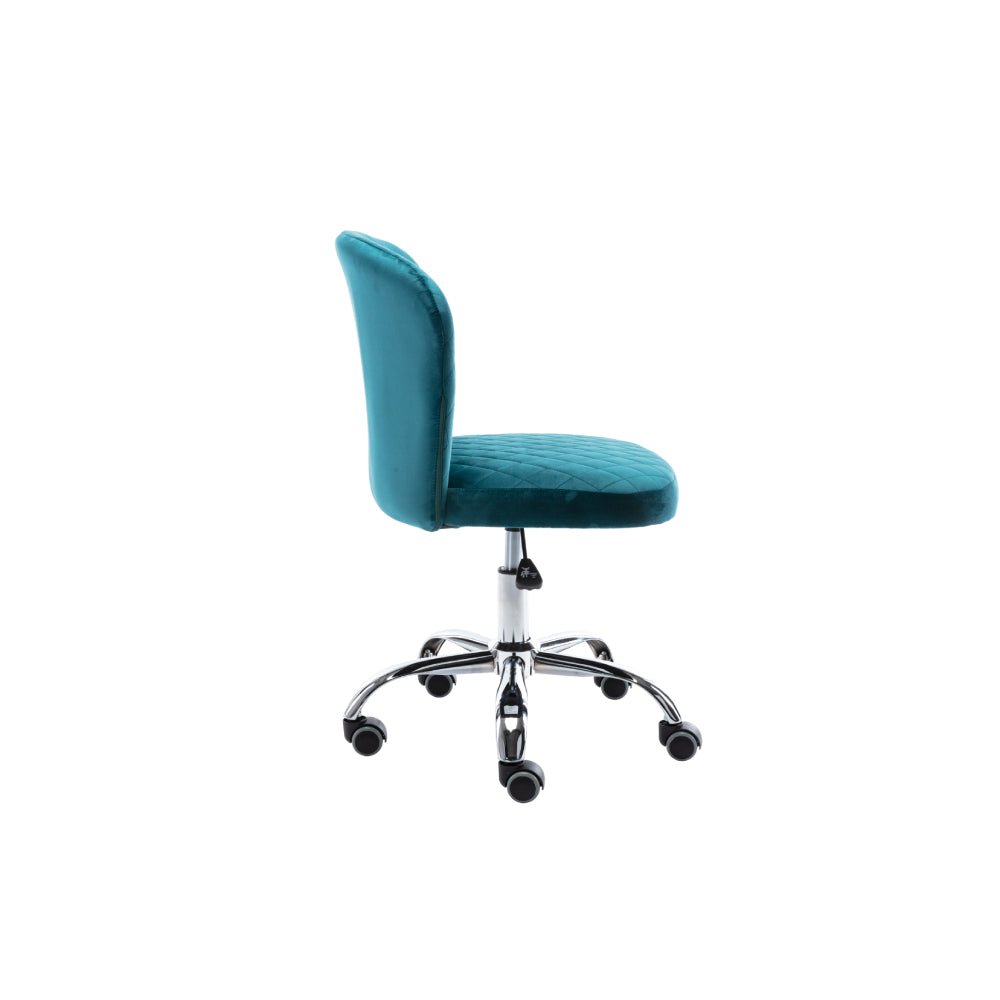 Steel Blue Computer Chair Task Chair Comfortable Swivel Chair and Mid- Back with Wheels