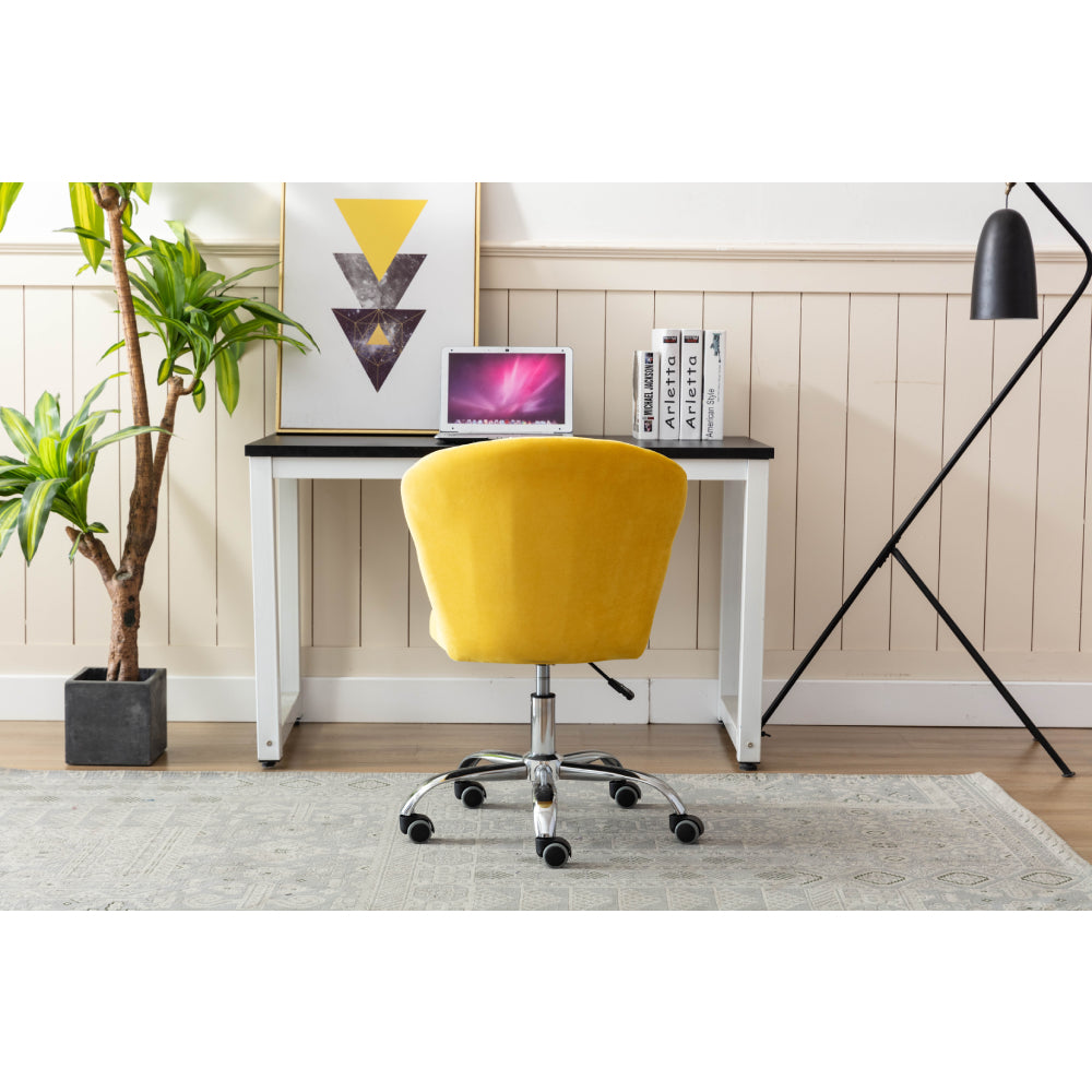 Dark Goldenrod Computer Chair Task Chair Comfortable Swivel Chair and Mid- Back with Wheels