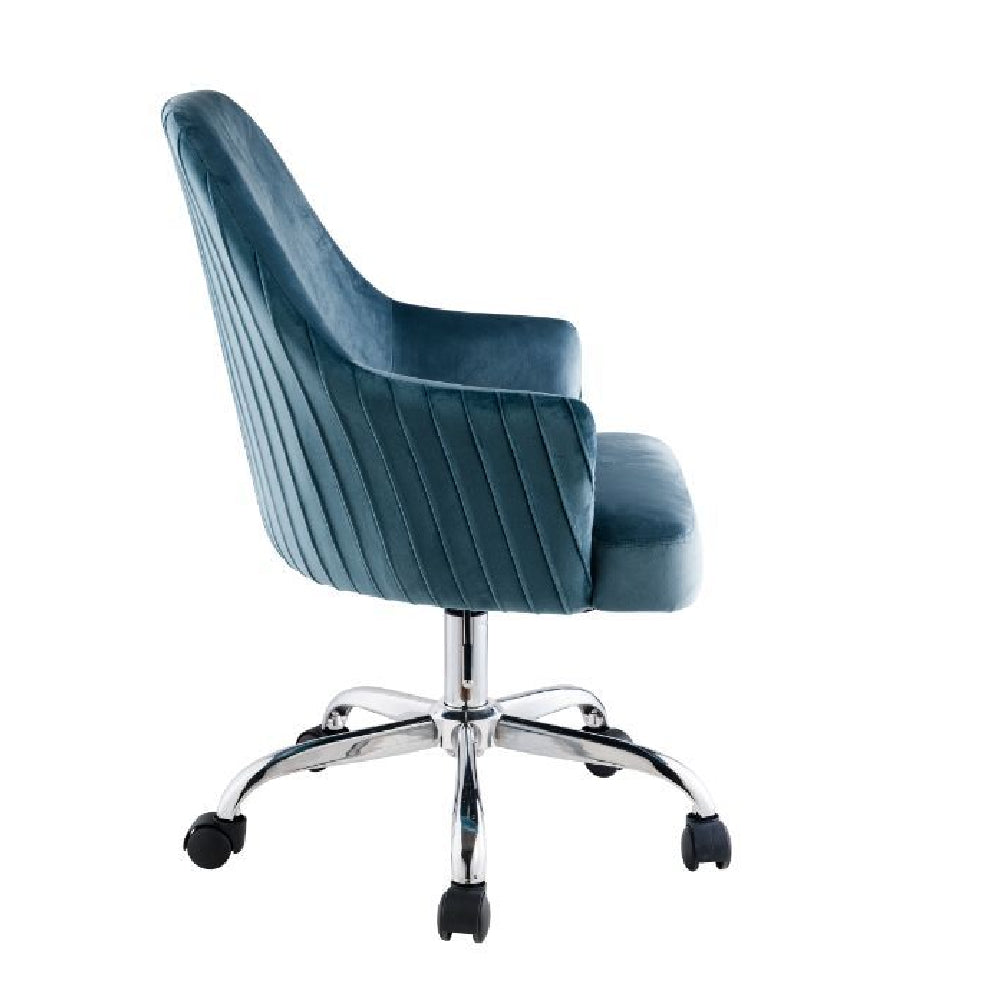 360 Degree Swivel Armless Office Chair Homeoffice Furniture Blue Velvet 93071