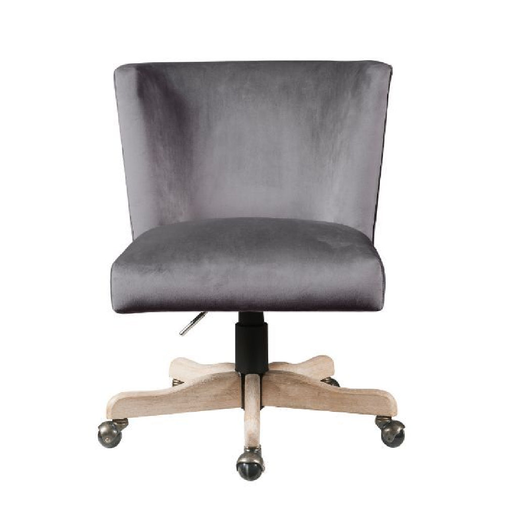 Armless Office Chair Wing Back Style Gray Velvet BH93073