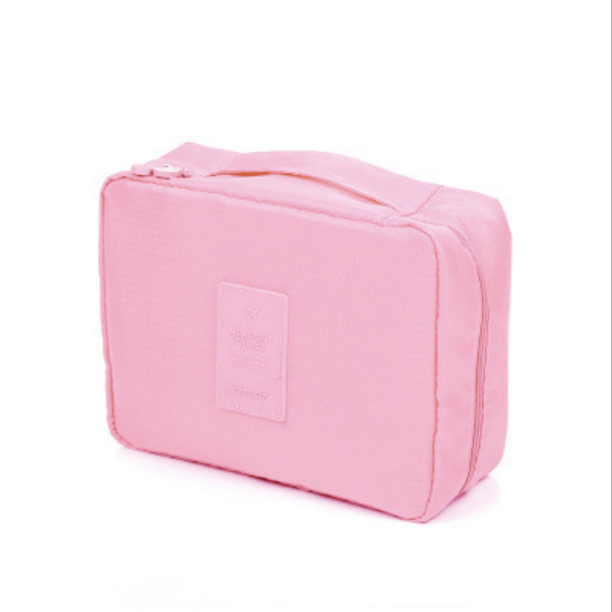 Pink Travel Cosmetic Makeup Toiletry Wash Organizer Storage Pouch Zip Bag