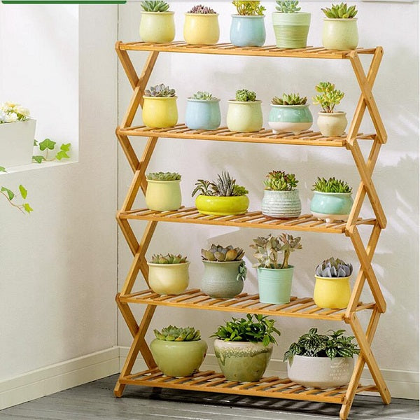 5 Tier Multiple Rack Shelf Flower Plant Rack Indoor& Outdoor Table Pla ...