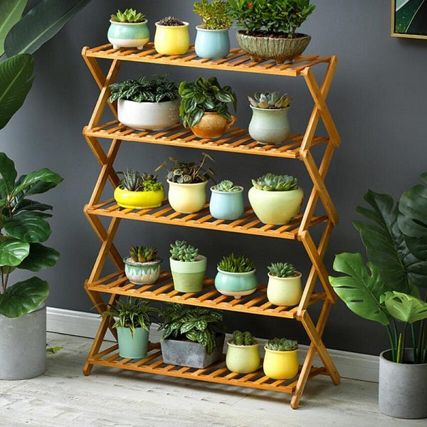 5 Tier Multiple Rack Shelf Flower Plant Rack Indoor& Outdoor Table Pla ...