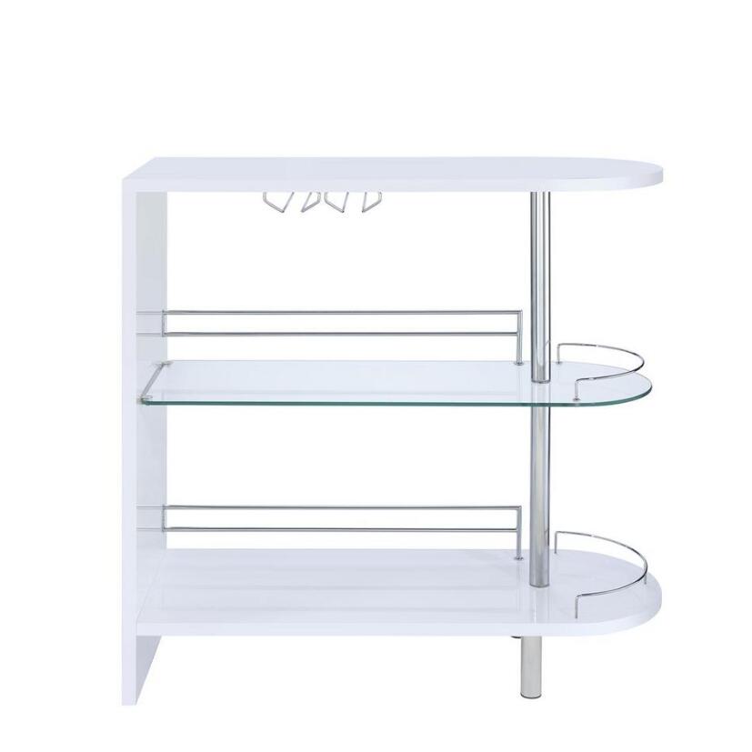 Lavender Coaster 101064 | Bar Units Glossy Bar Table with 2-Shelves
