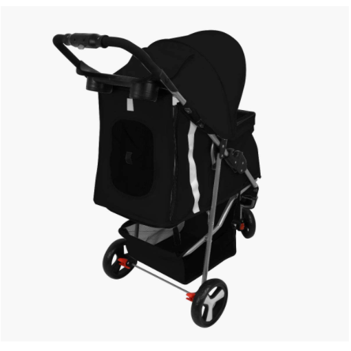 Black 2 in 1 Premium Quality Pet Cat Dog Stroller Travel Carrier Light Weight