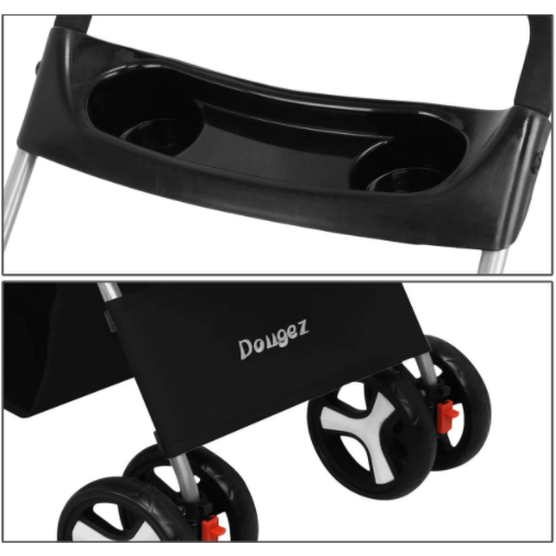 Black Premium Quality Pet Cat Dog Stroller Travel Carrier Light Weight