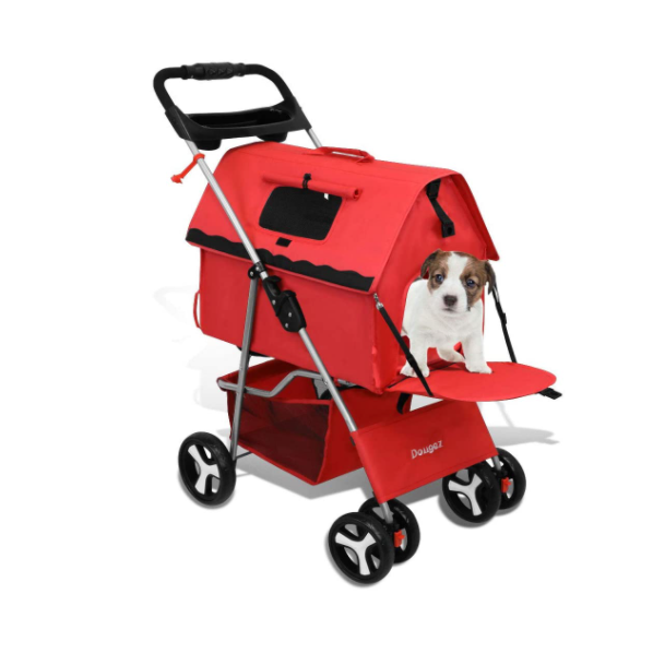 Firebrick Premium Quality Pet Cat Dog Stroller Travel Carrier Light Weight