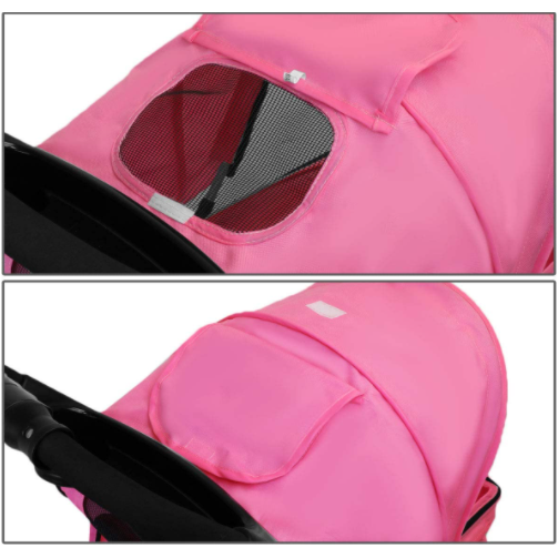 Hot Pink 2 in 1 Premium Quality Pet Cat Dog Stroller Travel Carrier Light Weight
