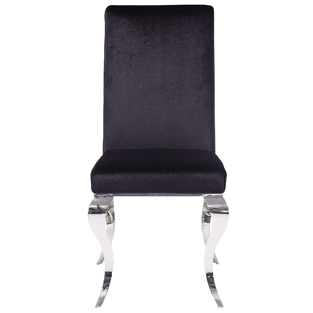 2 Counts - Fabiola Armless Side Chair With Padded & Back in Fabric & Stainless Steel BH62072