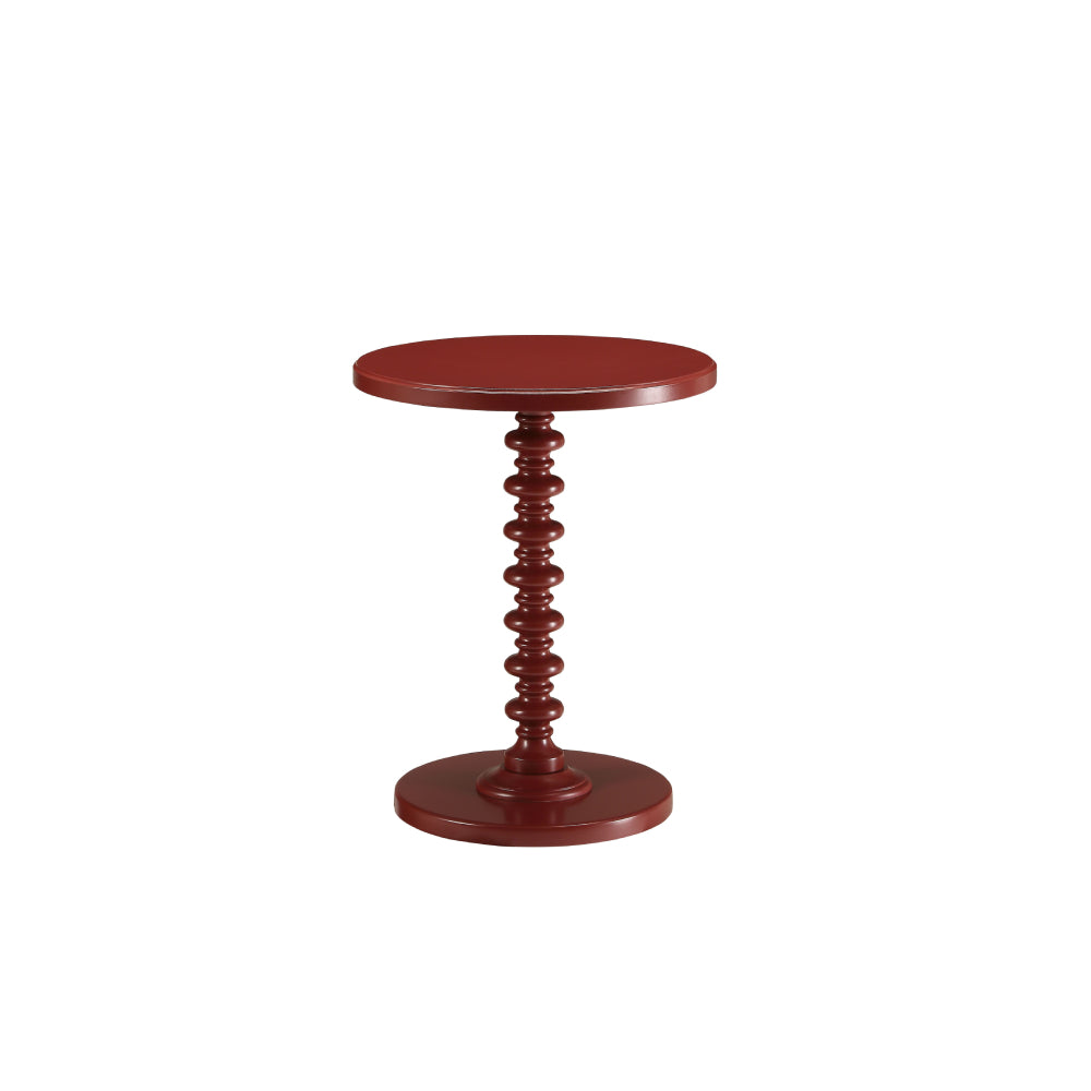 Acton Round Pedestal Side Table Bedroom Red