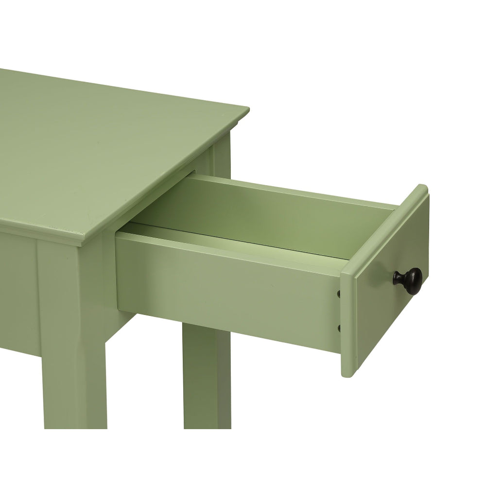 Bertie Wooden Tapered Leg Side Table With Bottom Shelf Light Green