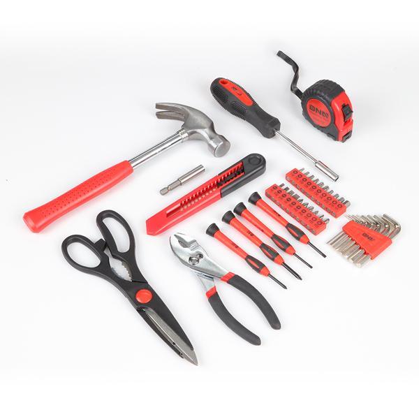 Light Coral 39 Pieces Tool Set General Household Hand Tool Kit with Tool Box Storage Case