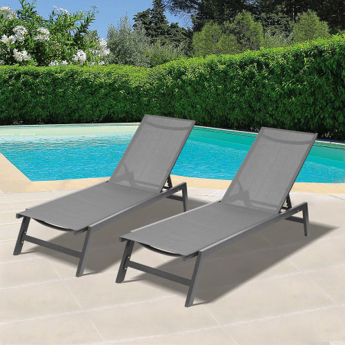 Light Sea Green Chaise Lounge Chairs Outdoor Chairs, 2-Pcs