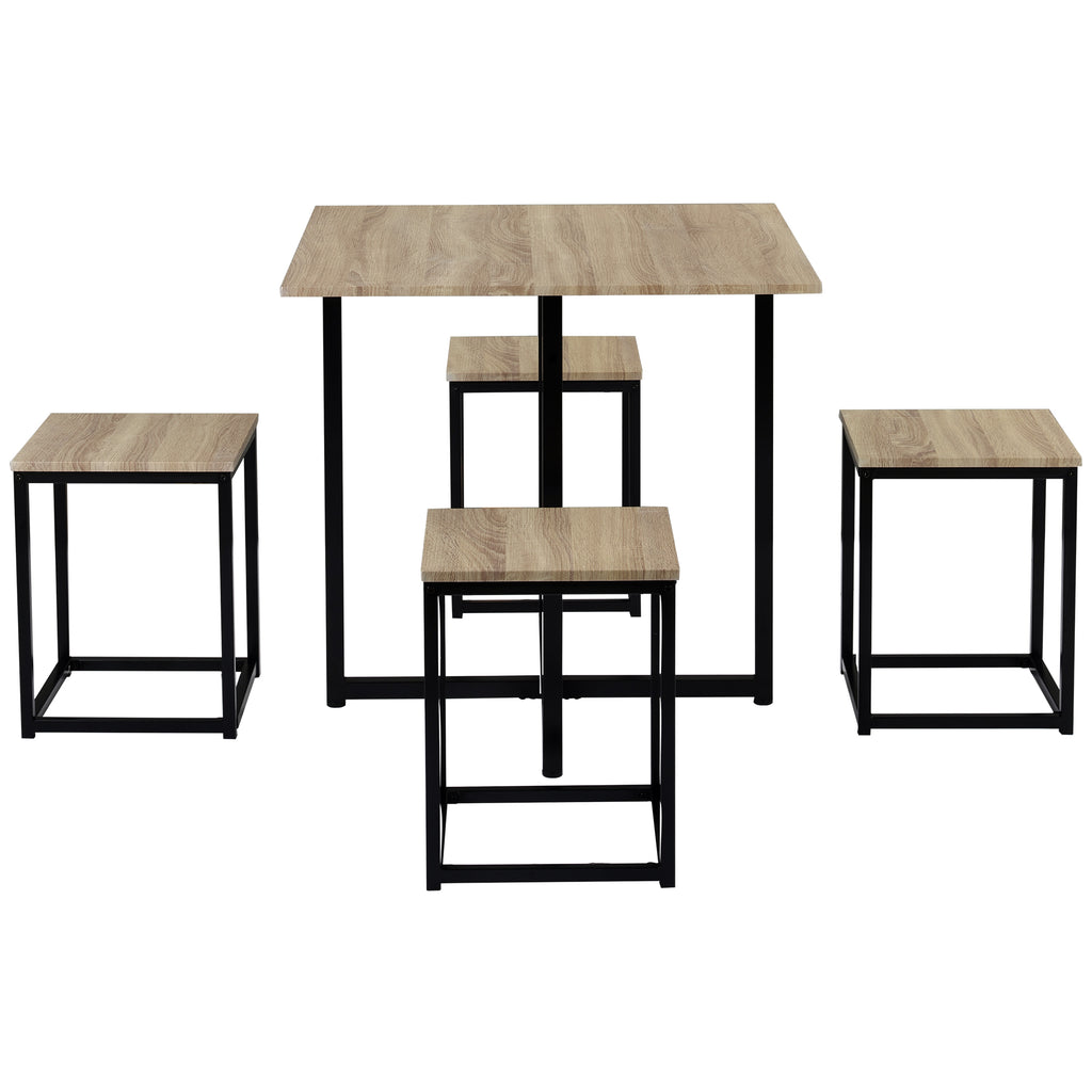 5 Counts - Dining Set Bar Table Set for 4 Kitchen/Living Room/Bar/Restaurant Black