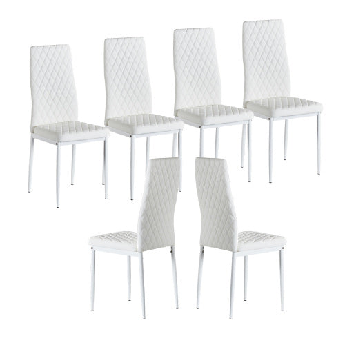 Light Gray Modern Diamond Grid Pattern Minimalist Dining Chairs