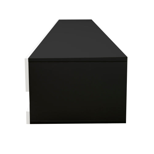 Black Wood Modern LED TV Stand, 74"