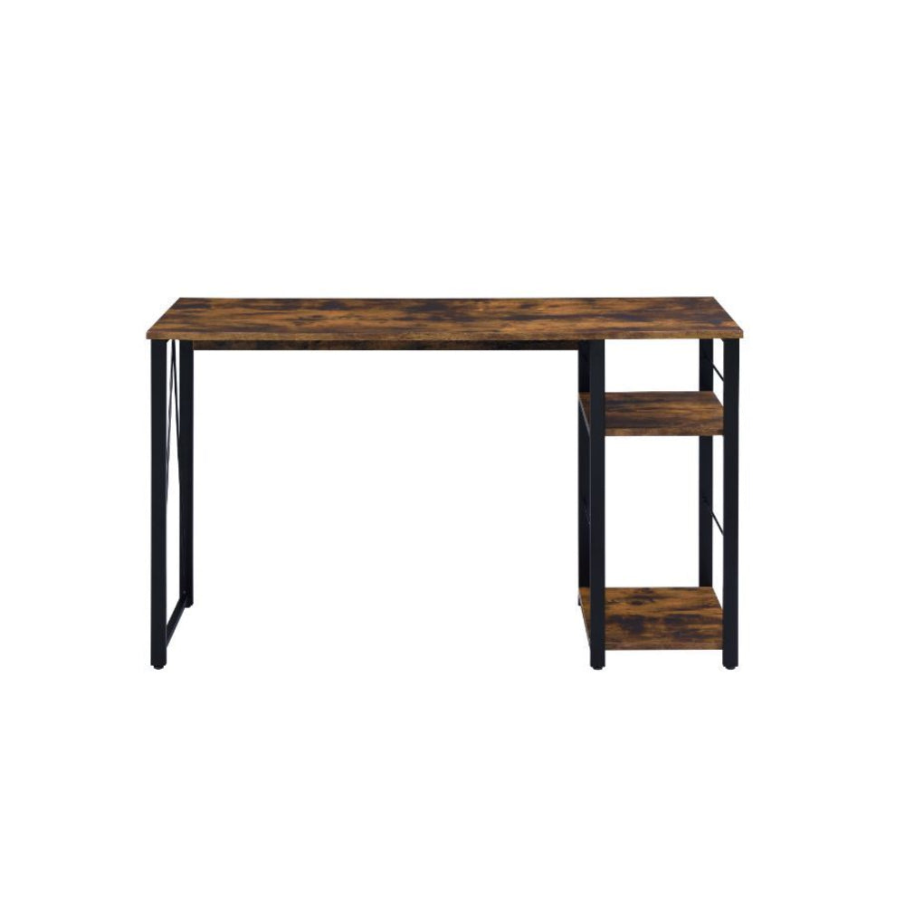 Dark Olive Green Rectangular Writing Desk With 2 Tier Shelf
