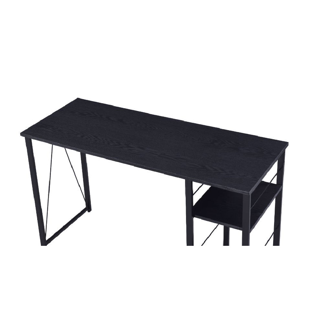 Dark Slate Gray Rectangular Writing Desk With 2 Tier Shelf