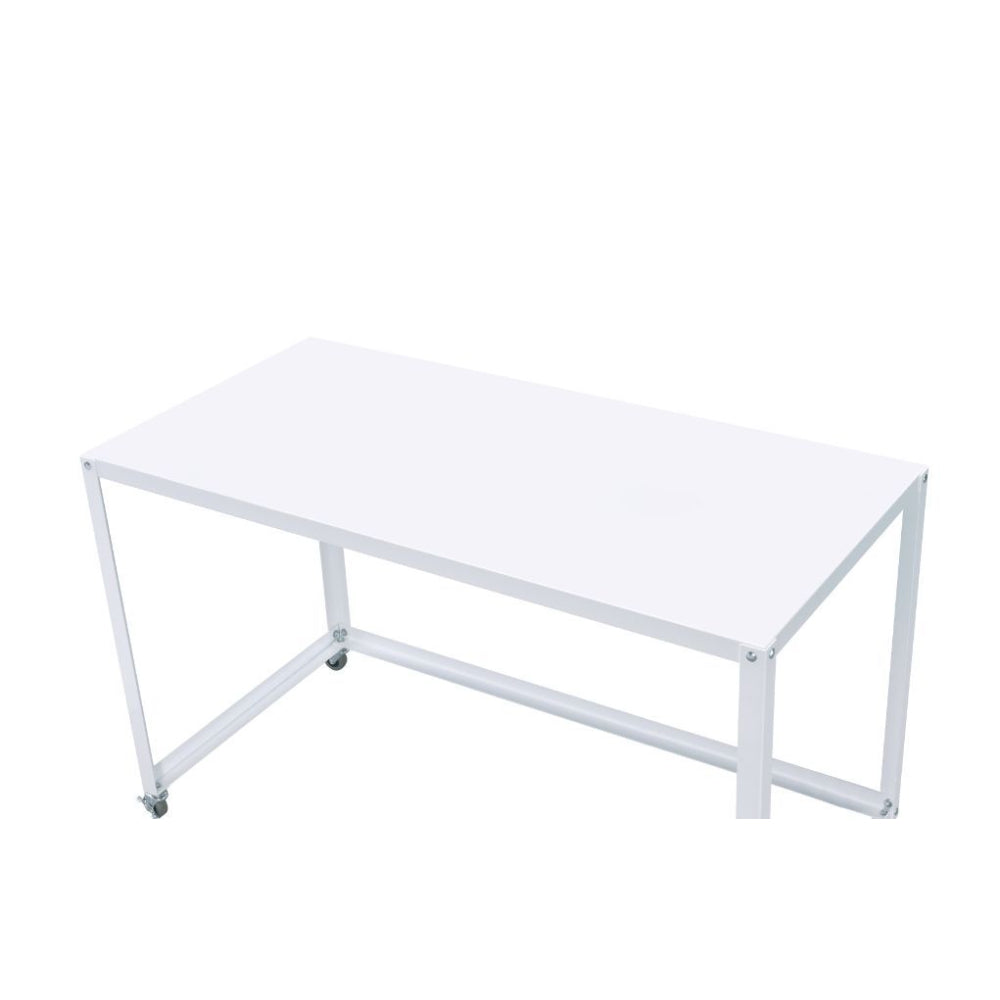 Lavender Rectangular Writing Desk With 4 Caster Wheels White Finish BH93065