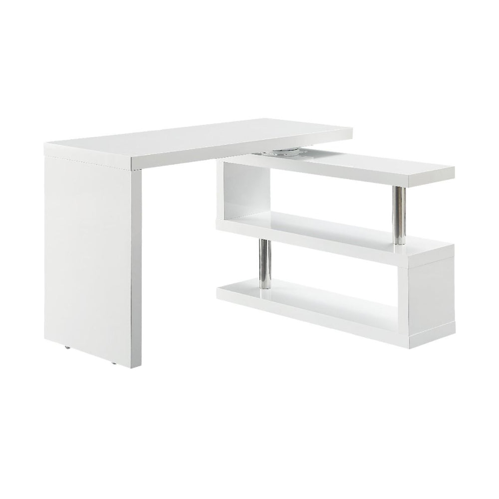 Lavender Swivel Writing Desk With Open Compartment White