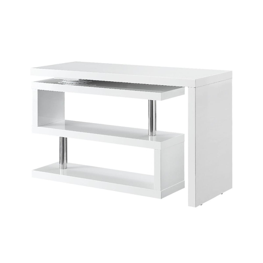 Lavender Swivel Writing Desk With Open Compartment White