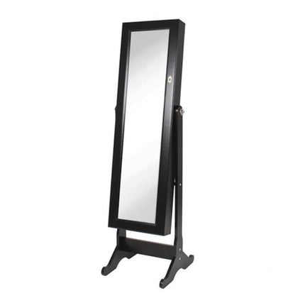 White Smoke Modern Large Standing Floor Mirror with Jewelry Storage Cabinet 3 Color