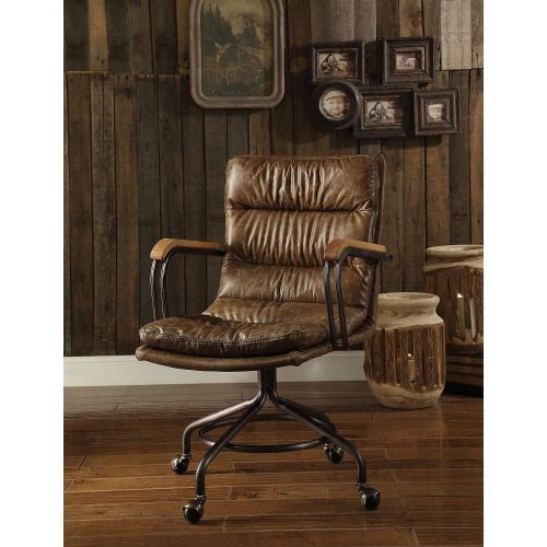 Dark Slate Gray Modern Executive Office Chair Swivel Computer Gaming Chair w/Armrest Top Grain Leather