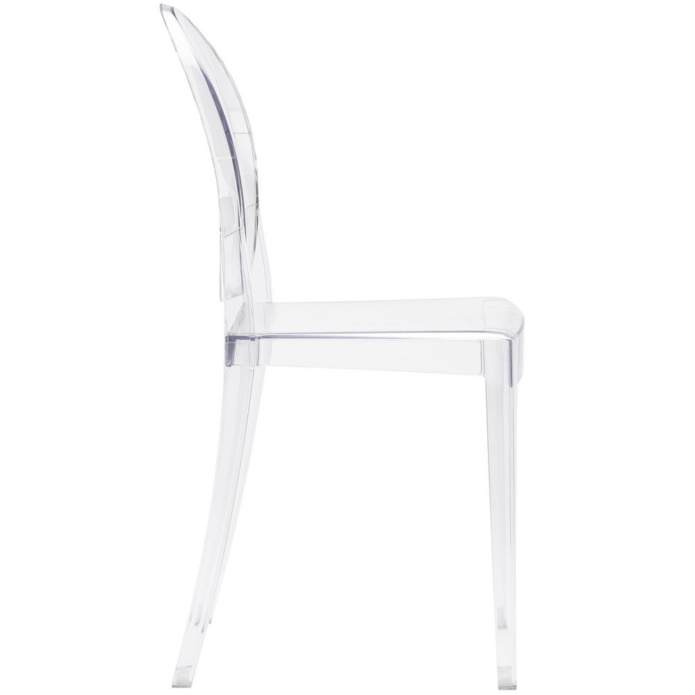 White Smoke Set of 4 Ghost Dining Side Chair in Transparent Crystal Clear