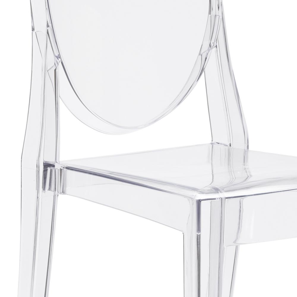 Gray Set of 4 Ghost Dining Side Chair in Transparent Crystal Clear