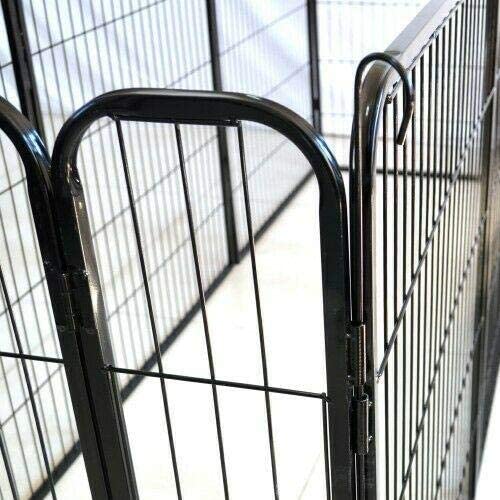 White Smoke Heavy Duty Iron Panels Foldable Metal Dog Fence - Gate Crate Kennel - Cage Pet Playpen(4 Size)