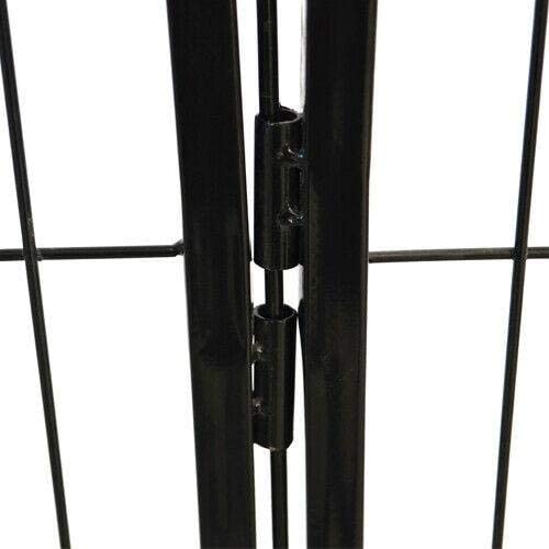 Black Heavy Duty Iron Panels Foldable Metal Dog Fence - Gate Crate Kennel - Cage Pet Playpen(4 Size)
