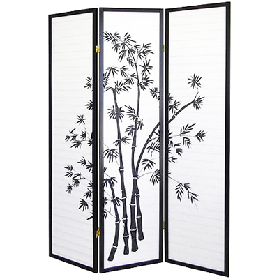 White Smoke Shoji Room Divider Screen Room Separator Folding Partition Wall Bamboo Style 70"x52" 3 Panels