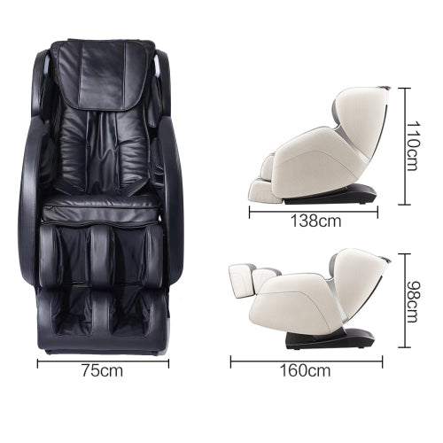 Dark Slate Gray Sliding Zero Gravity Massage Chair (Black + White)