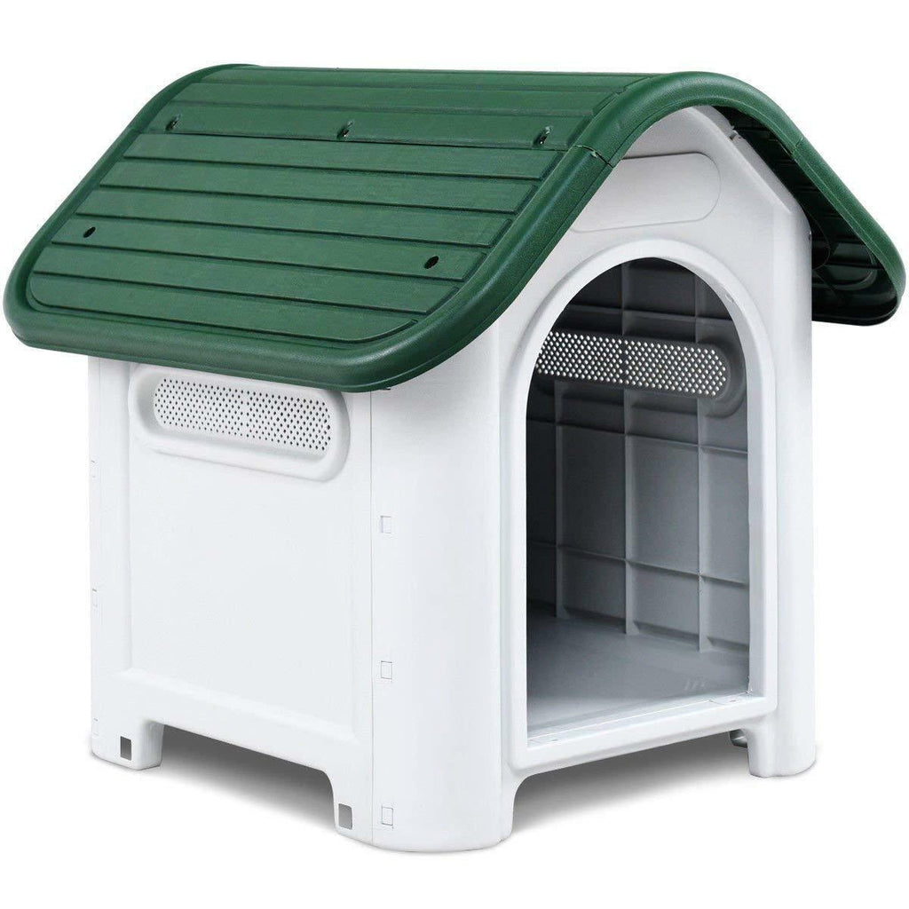 Lavender Waterproof Plastic Dog Cat Kennel Puppy House Indoor Outdoor Pet Up to 20LB