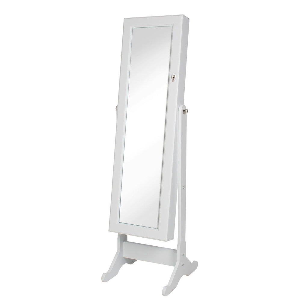 Lavender Modern Large Standing Floor Mirror with Jewelry Storage Cabinet 3 Color